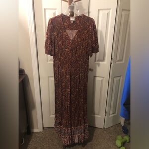 Knox Rose Burgundy Floral Maxi Dress